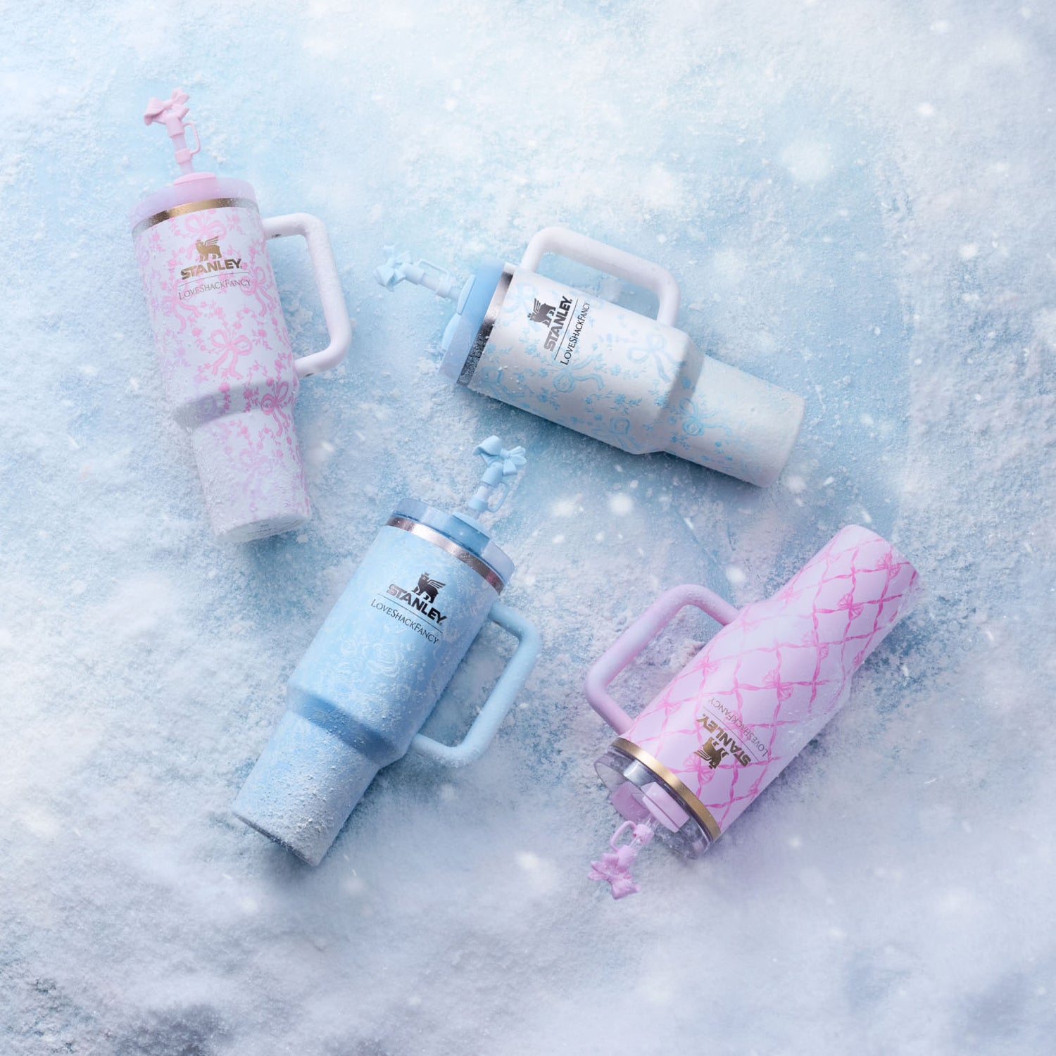 Stanley 1913 Stanley 1913 x LoveShackFancy Holiday Quencher® H2.0  FlowState™ Tumbler 40 OZ in Coquette Bow Chantilly | View 5