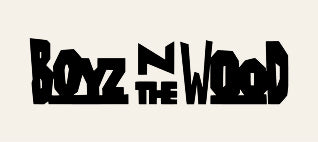 Boyz N The Wood logo in bold black lettering on a light background