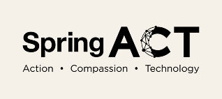 Spring ACT logo with tagline "Action · Compassion · Technology" on a light beige background