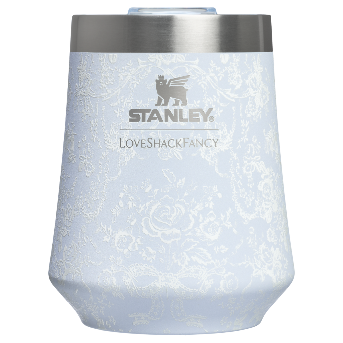 Stanley 1913 Stanley 1913 x LoveShackFancy Holiday Reserve Wine Tumbler 11 OZ in Toscana Toile Alpine Blue | View 1