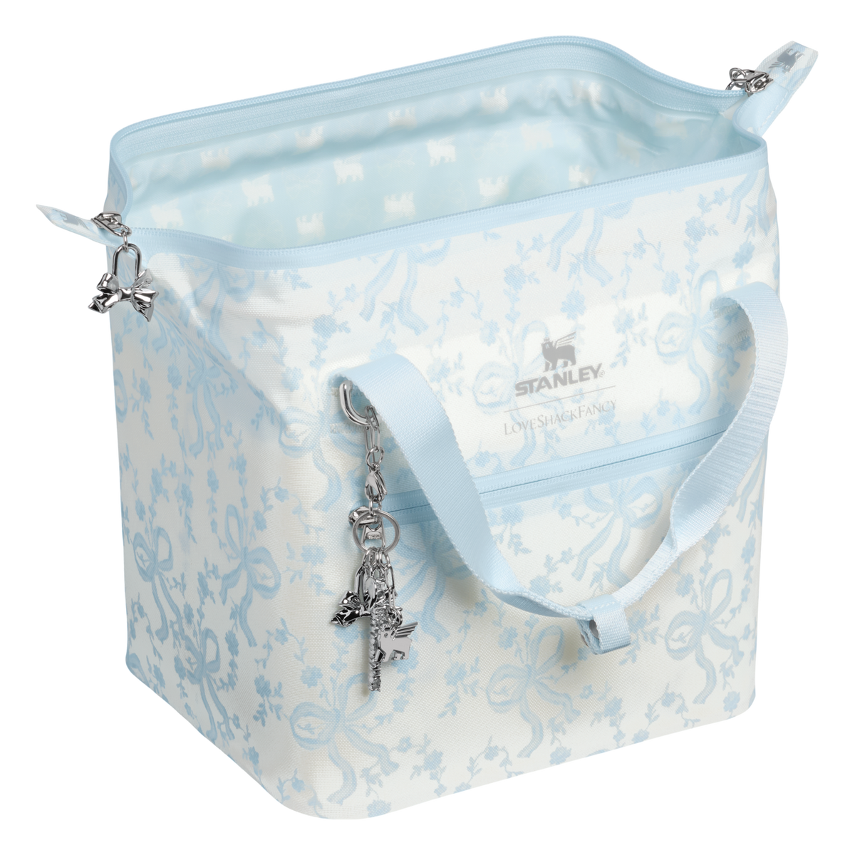 Stanley 1913 Stanley 1913 x LoveShackFancy Holiday All Day Julienne Mini Cooler 10 Can 7.4 QT 7.0 L in Coquette Bow Winter Ice | View 3