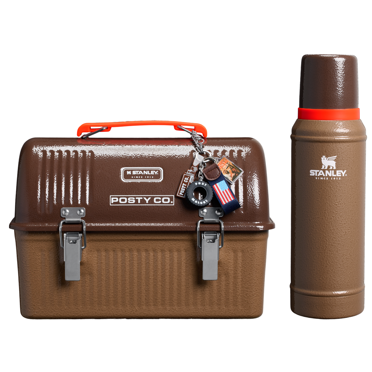 Stanley 1913 The Post Malone x Stanley Legendary Classic Bottle and Lunch Box Set in Post Malone Hammertone Coyote Brown
