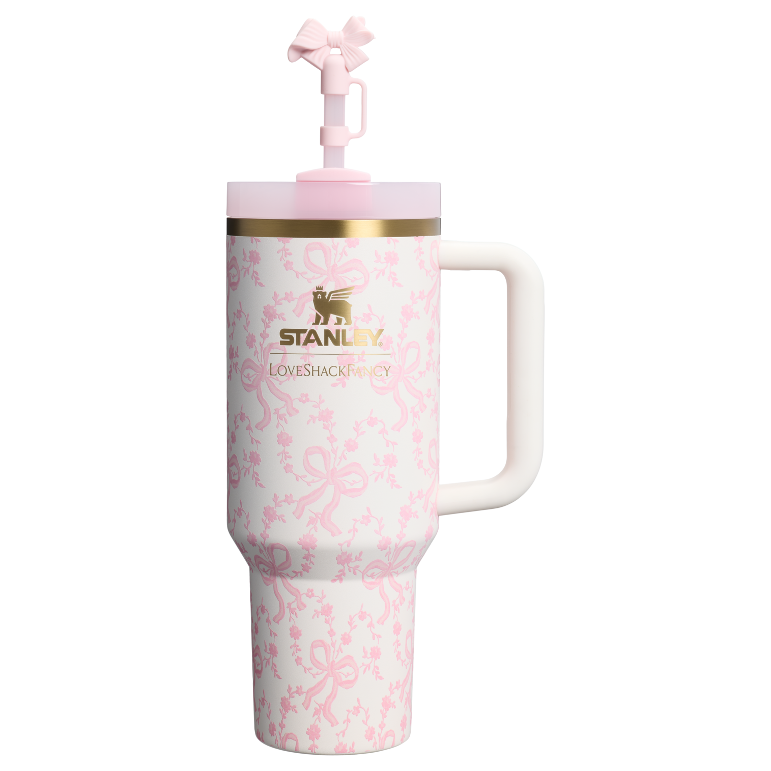 Stanley 1913 Stanley 1913 x LoveShackFancy Holiday Quencher® H2.0  FlowState™ Tumbler 40 OZ in Coquette Bow Chantilly