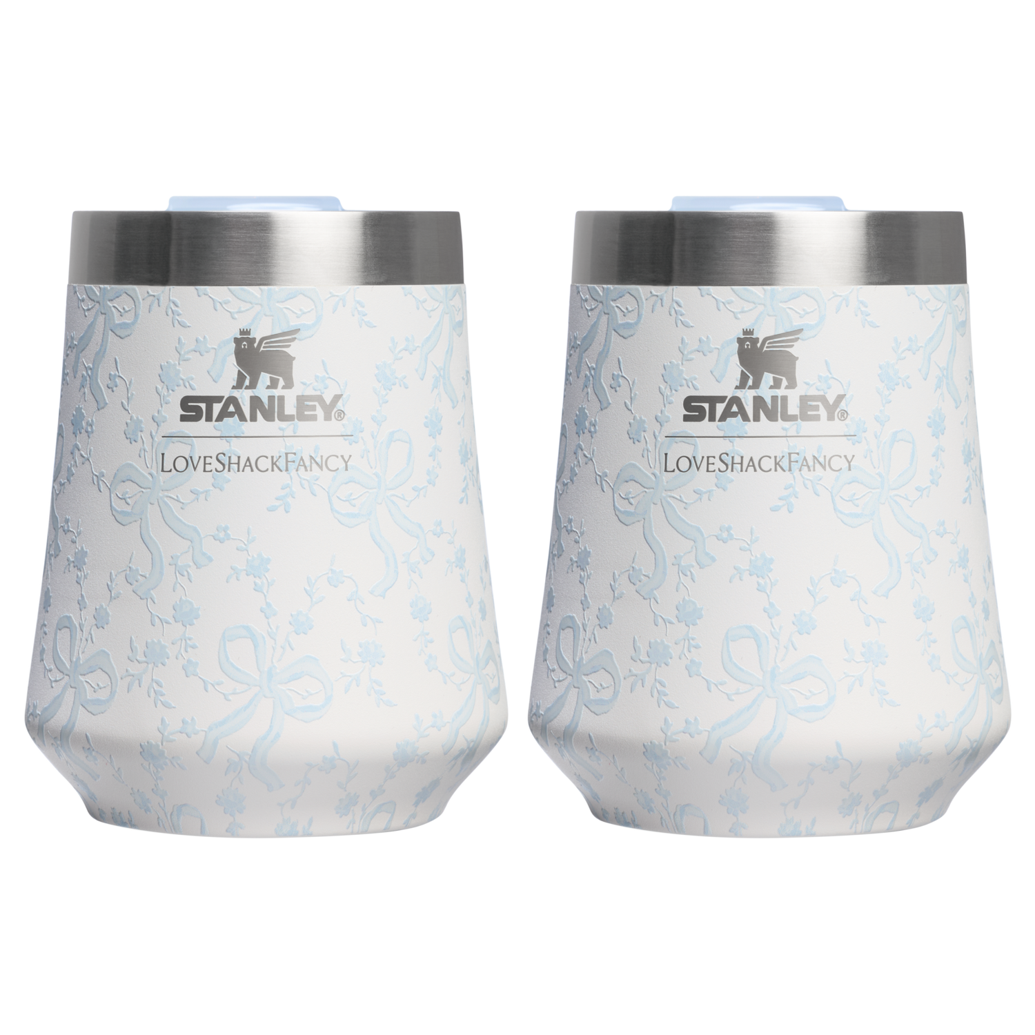 Stanley 1913 Stanley 1913 x LoveShackFancy Holiday The Reserve Wine Tumbler Set 11 OZ (2-pack) in Coquette Bow Winter Ice | View 1