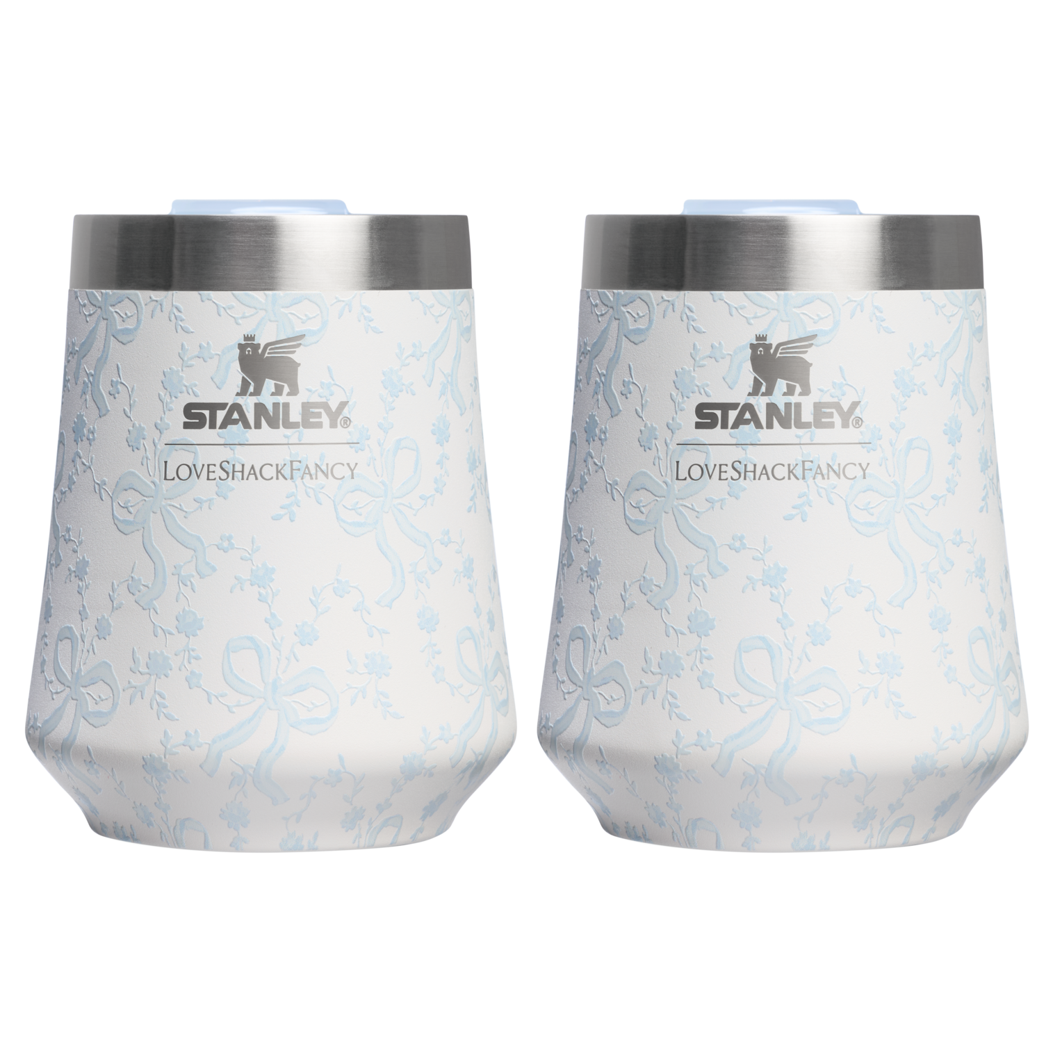 Stanley 1913 Stanley 1913 x LoveShackFancy Holiday The Reserve Wine Tumbler Set 11 OZ (2-pack) in Coquette Bow Winter Ice