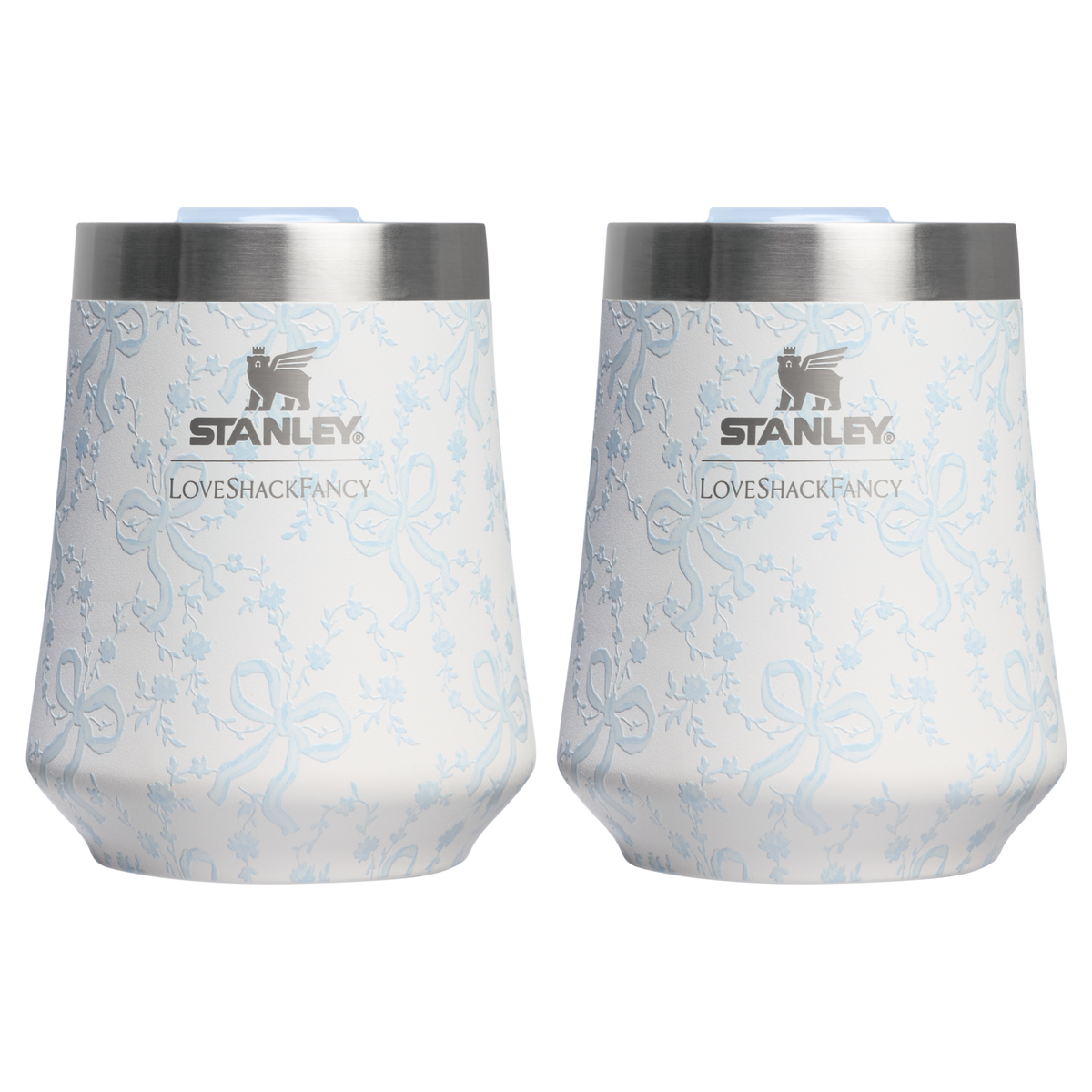 Stanley 1913 Stanley 1913 x LoveShackFancy Holiday The Reserve Wine Tumbler Set 11 OZ (2-pack) in Coquette Bow Winter Ice | View 1