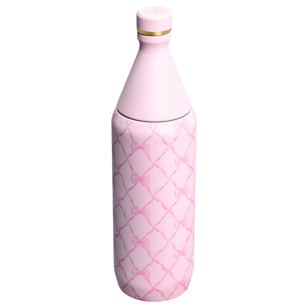 Stanley 1913 Stanley 1913 x LoveShackFancy Holiday All Day Slim Bottle 34 OZ in Baby Bow Pink Peppermint | View 2