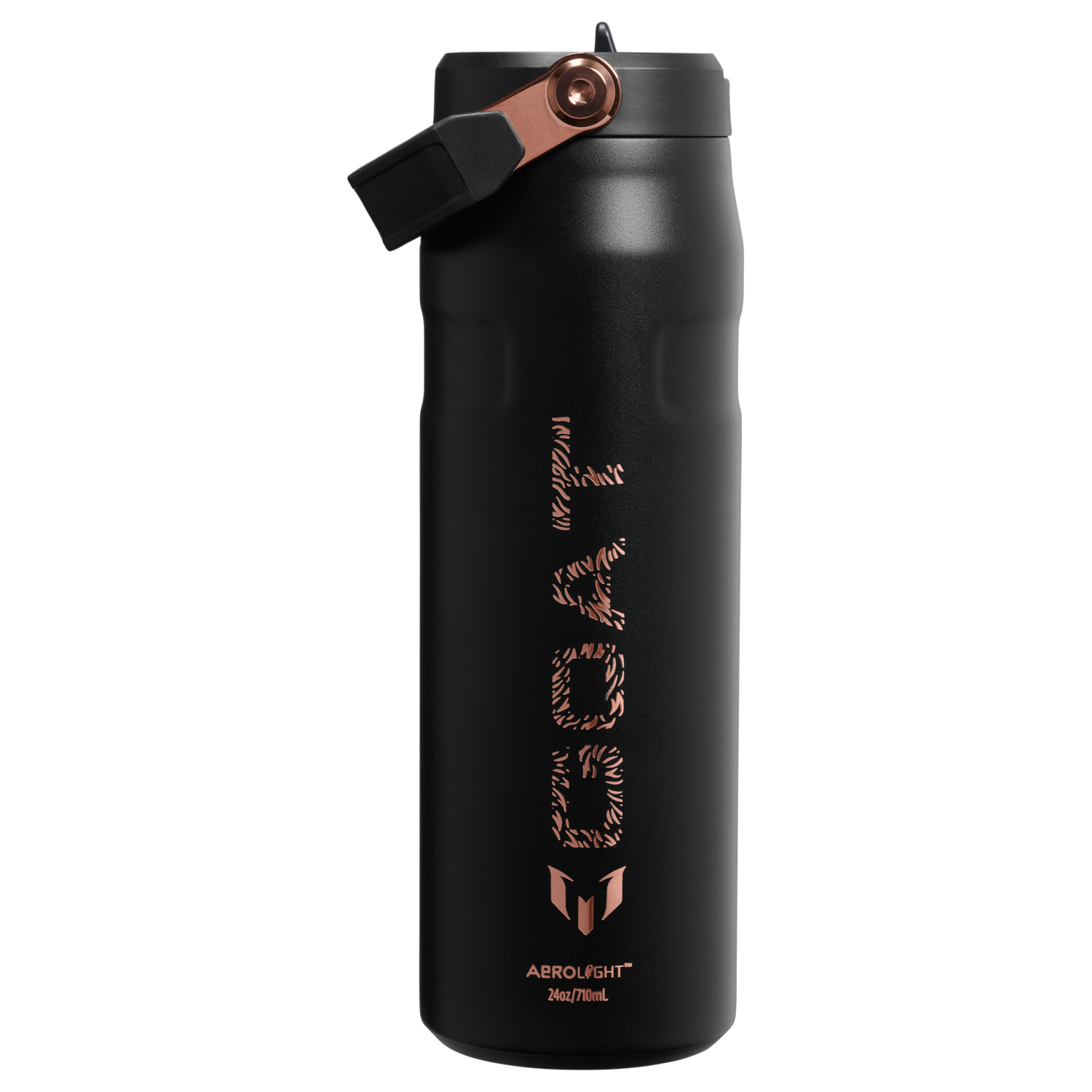 Stanley 1913 The Messi x Stanley IceFlow™ Flip Straw 2.0 Bottle 24 OZ in Messi GOAT Black | View 1