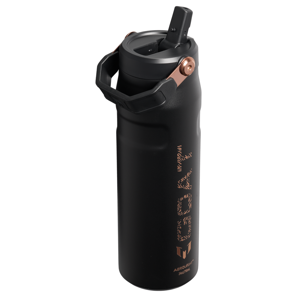 Stanley 1913 The Messi x Stanley IceFlow™ Flip Straw 2.0 Bottle 24 OZ in Messi GOAT Black