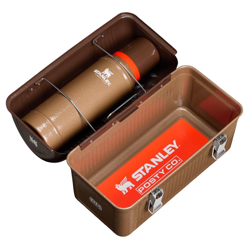 Stanley 1913 The Post Malone x Stanley Legendary Classic Bottle and Lunch Box Set in Post Malone Hammertone Coyote Brown