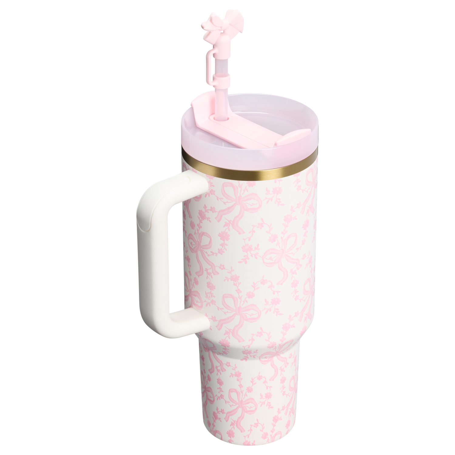 Stanley 1913 Stanley 1913 x LoveShackFancy Holiday Quencher® H2.0  FlowState™ Tumbler 40 OZ in Coquette Bow Chantilly | View 2