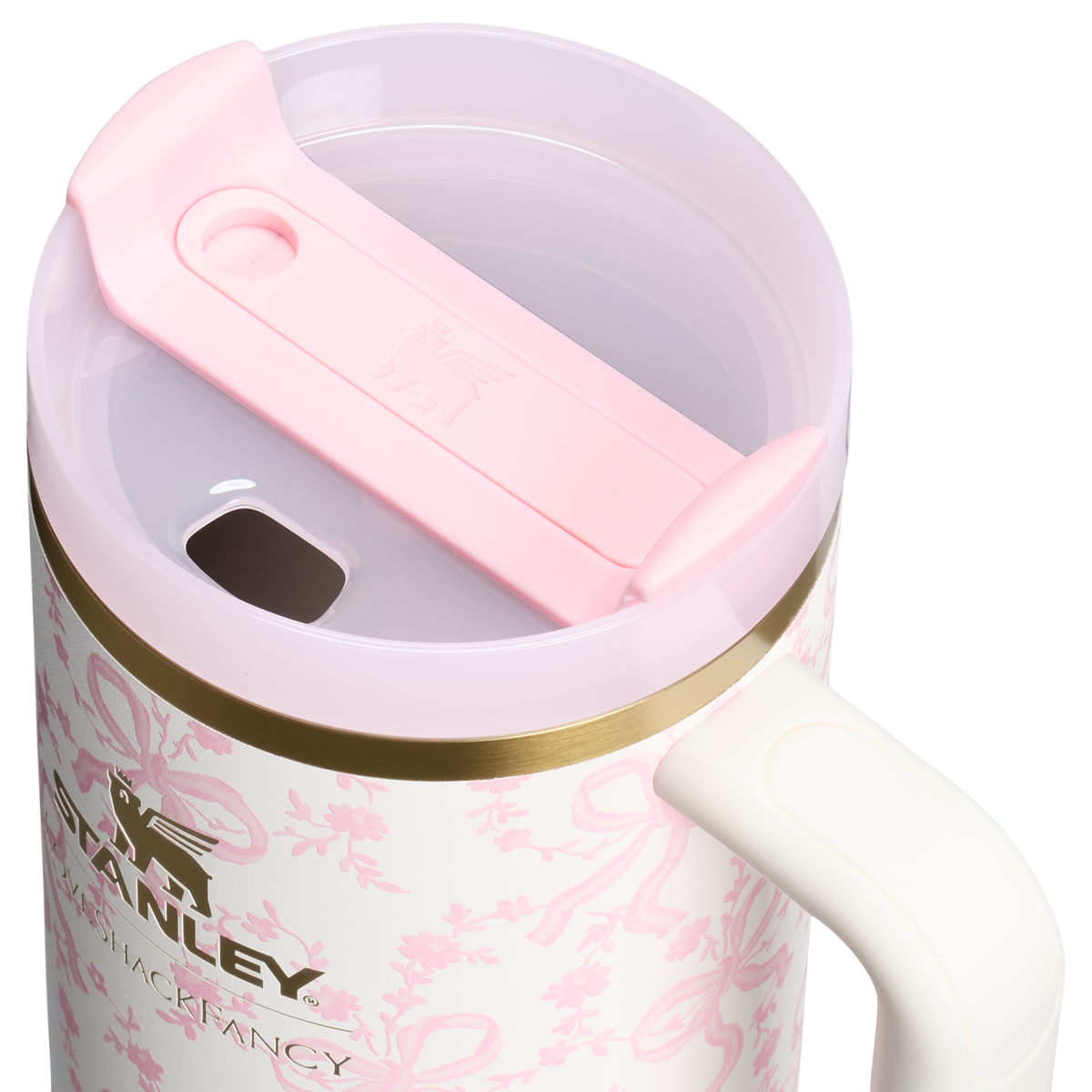Stanley 1913 Stanley 1913 x LoveShackFancy Holiday Quencher® H2.0  FlowState™ Tumbler 40 OZ in Coquette Bow Chantilly | View 3