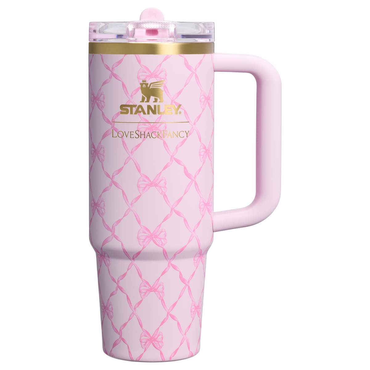 Stanley 1913 Stanley 1913 x LoveShackFancy Holiday The Quencher® Details ProTour Tumbler Set 2-pack in Baby Bow Pink Peppermint | View 2