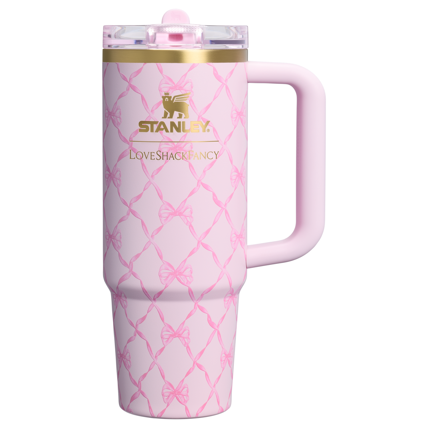 Stanley 1913 Stanley 1913 x LoveShackFancy Holiday Quencher® ProTour Flip Straw Tumbler 30 OZ in Baby Bow Pink Peppermint | View 1