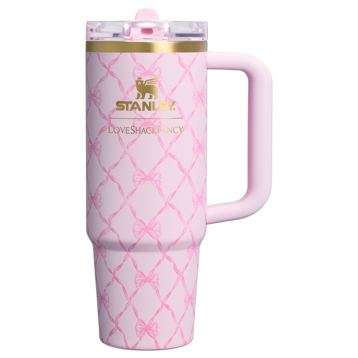 Stanley 1913 Stanley 1913 x LoveShackFancy Holiday Quencher® ProTour Flip Straw Tumbler 30 OZ in Baby Bow Pink Peppermint