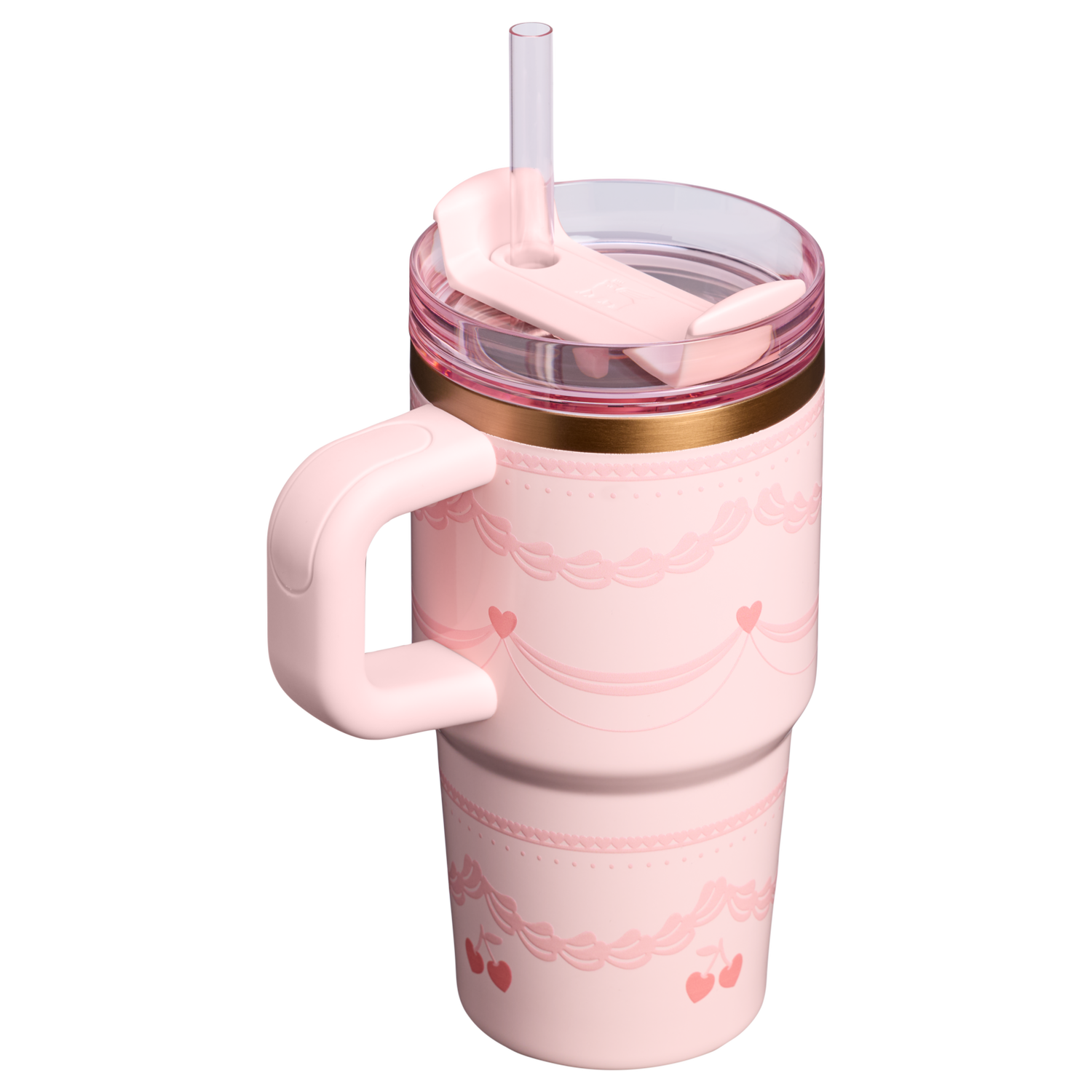 Stanley 1913 The Valentine’s Day Quencher H2.0  FlowState™ Tumbler | 20 OZ in Pink Velvet Cake | View 1