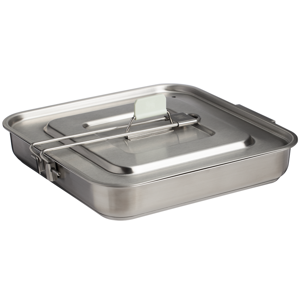 Stanley 1913 The Wildfare Pro Square Pan Cookset 5-piece set 2 QT in Pale Pebble + Stone